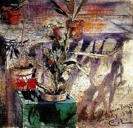 stilleben med blomkrukor, Carl Larsson